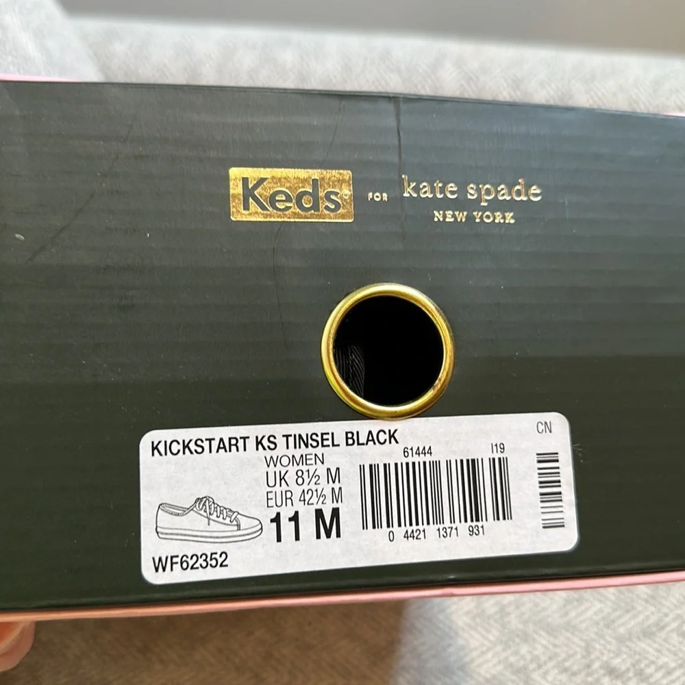 KATE SPADE‎ NY FOR KEDS KICKSTART TINSEL SNEAKERS NEW IN BOX SZ 11M